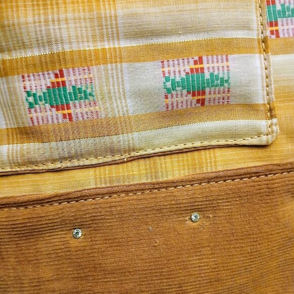 New Southwestern Phoenix Tote Shopper Purse Bag Rust Gold Double handle Carryall - Picture 8 of 11